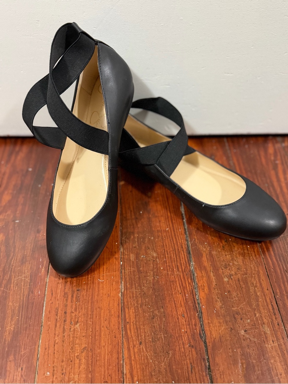 Jessica Simpson Black Cross-Strap Ballet Flats - Women